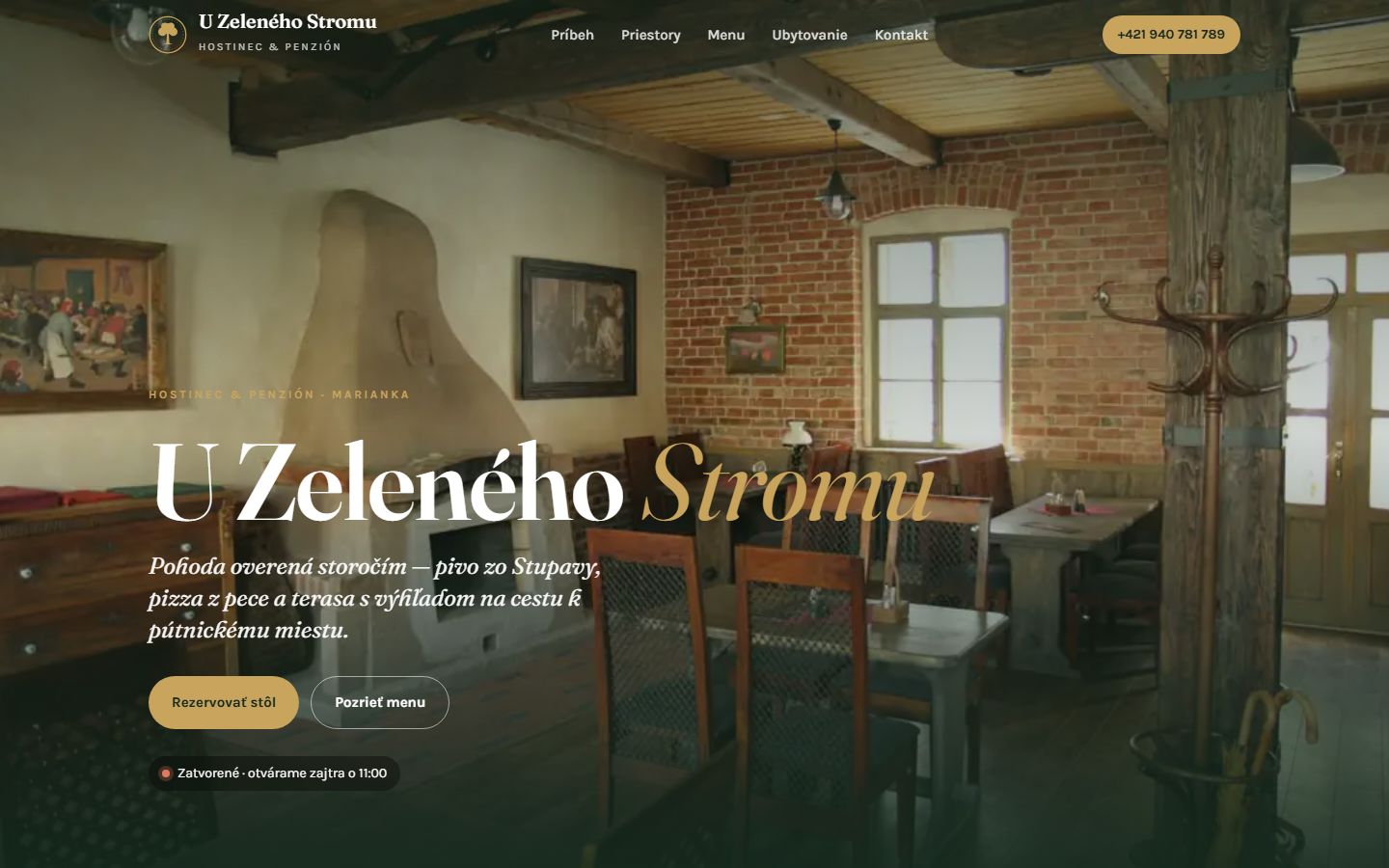 Náš návrh webu Hostinec U Zeleného Stromu